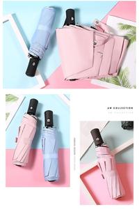 LS 09自动开合便携式白色防紫外线折叠伞定制可直接从制造商那里打印 - Product Image 6