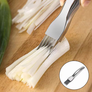 Dispositif de coupe d'échalote en acier inoxydable <span class=keywords><strong>pour</strong></span> <span class=keywords><strong>couper</strong></span> l'échalote Shred Green Onion Cutter Slicer Peeler Chopper Gadgets de cuisine - Product Image 4