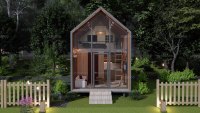 Villa préfabriquée de luxe en structure acier, cabane triangulaire en A, maison mobile modulaire miniature