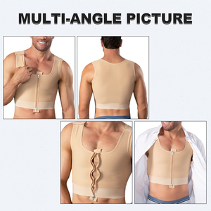 Débardeur gainant amincissant intégral pour <span class=keywords><strong>homme</strong></span>, à entrejambe ouvert, post-chirurgical, pour dissimuler la gynécomastie - Product Image 5
