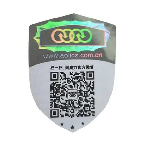 cracked holographic warranty scratch off sticker serial number,qr code sticker holographic