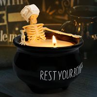 Bougie parfumée vintage en forme de crâne pour Halloween, décoration de style campagnard gothique, bougie crâne pour salle de bain, décoration de table à manger et de cheminée