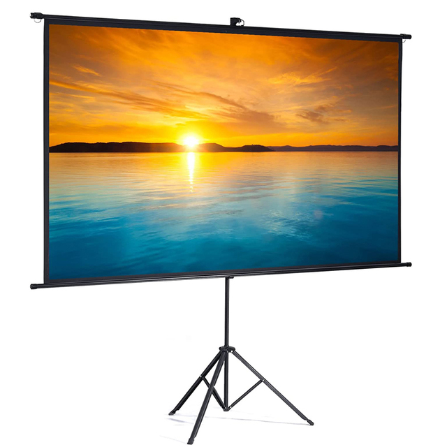 VIY 80x100 Inch Mini Portable Indoor/Outdoor 16:9 4K HD Matte White Foldable Tripod Projection Screen for Home School & Meetings