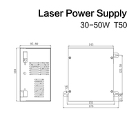 LASERPWR-transformador láser de bajo voltaje, HY-T50 para máquina de marcado láser CNC, fuente láser para máquina de marcado CO2 de 30w, 40w, 50w