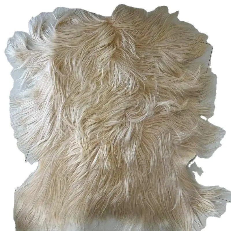 Toda la venta precio de fábrica promoción piso alfombra de piel de oveja Real alfombra de piel real alfombras de piel de oveja de cabra de pelo largo para el hogar