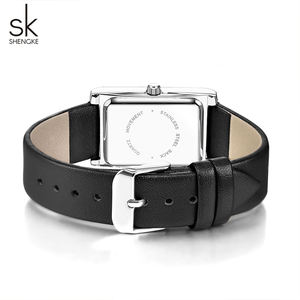 Jam Tangan Quartz Mewah Persegi untuk Pria Wanita Unisex Logo Kustom Mesin Jepang PC21 Minimalis Persegi Panjang Bahan Alloy - Product Image 5