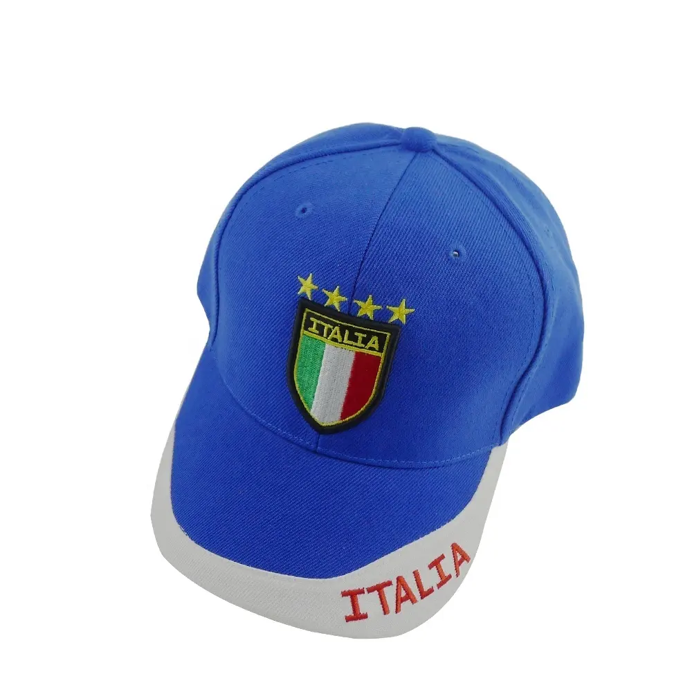 Toptan tasarım sizin Logo spor ucuz Snapback beyzbol şapkası OEM şapka İtalya futbol taraftarları şapka