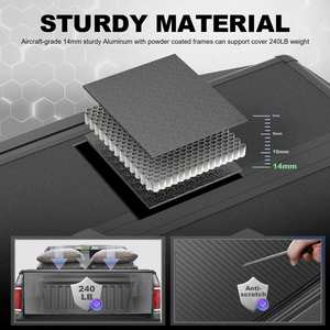 Nieuwe aluminiumlegering intrekbare scharnierende rolvergrendelende laadbakafdekking 5ft tonneau cover <span class=keywords><strong>Ford</strong></span> Raptor F150 waterdichte pick-up truck 4x4 - Product Image 2