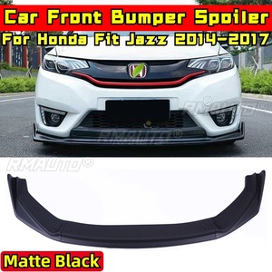 Fit Jazz Front Bumper <b>Splitter</b> Matte Black Sport Style Front Bumper Lip Diffuser for Honda Fit Jazz 2014-2017 Car Accessories - Product Image 1