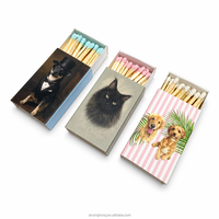 Boîtes d'allumettes personnalisées à motif animalier, allumettes en bois naturelles et sûres, outil d'allumage pour bougies aromatiques domestiques