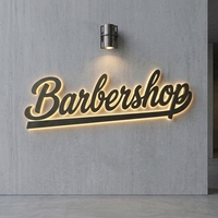 Enseigne publicitaire LED 3D extérieure en acier inoxydable, étanche, rétroéclairée, avec lettres personnalisées, design populaire, forme et taille sur mesure