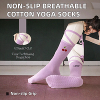 Chaussettes de yoga antidérapantes en gros pour femmes, avec ruban, pour Pilates, respirantes, en coton, pour barre et danse, taille unique, lavables en machine