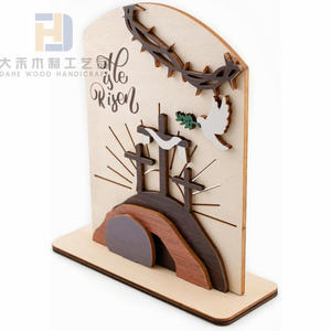 <span class=keywords><strong>Cruz</strong></span> <span class=keywords><strong>de</strong></span> madera rústica escena <span class=keywords><strong>de</strong></span> resurrección madera Jesús Tumba Vacía recortes para Iglesia hogar Pascua decoración cristiana adornos regalo - Product Image 2