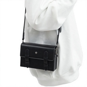 <b>Small</b> Hard Square Box Phone <b>Bag</b> PU Leather Unisex <b>Shoulder</b> Messenger <b>Bag</b> Characters Pattern England Style Magnet Cover - Product Image 2