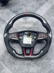 Volante de Cuero y Fibra de Carbono Forjado Real Personalizado para Ford Focus Fiesta Mk7 ST Mk8 Mk4 Mk3 <span class=keywords><strong>Mk2</strong></span> - Product Image 1