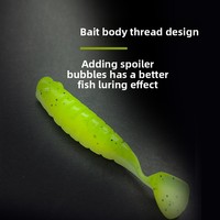 Leurre souple micro-particules à queue en T pour la pêche au bar, au mandarin et au poisson-serpent, en acier inoxydable sans hameçons