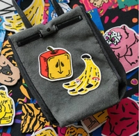 Patchs banane et pomme sur mesure à la mode, patchs de fer mignons à motifs diagonaux brodés