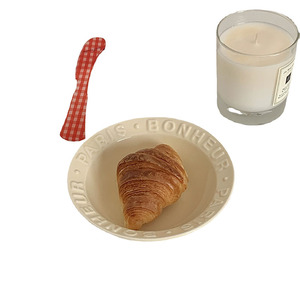 Cuenco redondo de porcelana con letras francesas en relieve ecológico de Corea Ins, ensaladera creativa para desayuno, postre, para regalos - Product Image 5