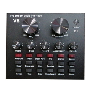 Tarjeta de Sonido V8 2026 para Dropshipping, Audio USB 5.0, Micrófono para Auriculares, Set V8s para Transmisiones en Vivo, 18 Efectos de Sonido, 6 Modos para Teléfono y Computadora - Product Image 1
