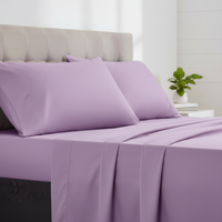 Ensemble de draps de lit king size en fibre de bambou tissée 300TC, 4 pièces, solides, rafraîchissants, simples, écologiques, avec draps-housses personnalisés