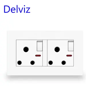 Delviz 15A 210V/220V 50 HZ Three-pin power outlet, Switch control, SANS 164-2 South African Type M plug Wall electrical Socket