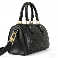 Nouveau sac à main de luxe pour femme, sac Boston de créateur avec motif trèfle en relief, sac à main en cuir PU avec poignée supérieure et bandoulière amovible