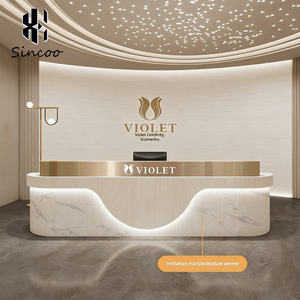 Luxury Front <b>Desk</b> Nordic-style Cream Style Cashier Counter Simple Modern Spa Store Bar <b>Nail</b> Salon Beauty Salon Reception <b>Desk</b> - Product Image 3