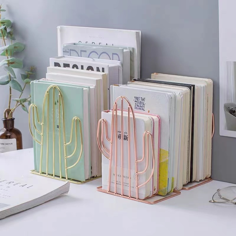 Металлический Настольный книжный стеллаж для хранения книг в форме кактуса OEM