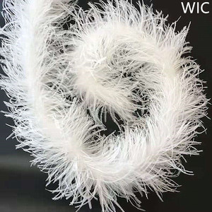 3 Ply Bleached <strong>White</strong> Wedding Ostrich <strong>Feather</strong> <strong>Boas</strong> Trimming Fluffy <strong>Feather</strong> Trim for Party Costume Dress Decoration - Product Image 4