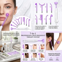 Appareil de beauté facial à haute fréquence galvanique portatif 7 en 1 pour le lifting du visage et la croissance des cheveux