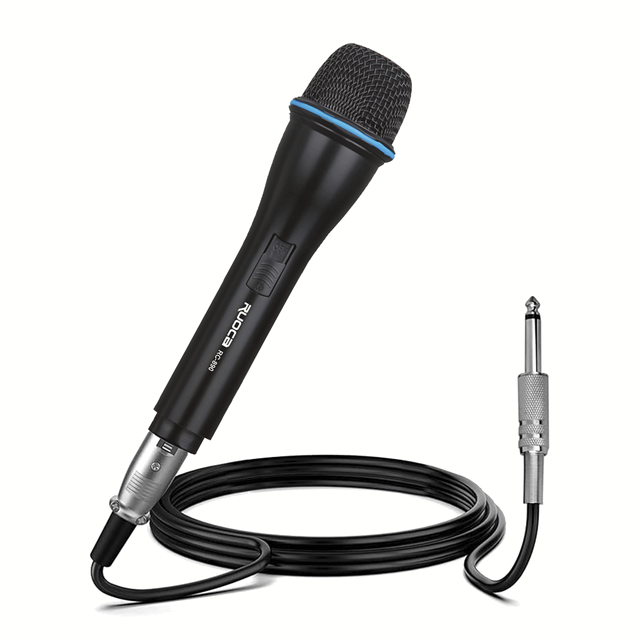 Ruoca Dynamic Wired DJ Microphone Handheld RC-890 with XLR Audio Cable Metal Material for Recording Speakers Speech Karaoke