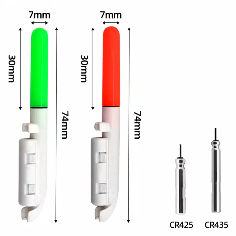 緑赤LEDナイトフィッシングタックル発光グローライトスティックロッドチップバイトアラートアラーム釣り用