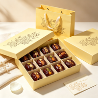 Boîte en papier de luxe personnalisée pour l'emballage des dattes, boîte cadeau rigide avec couvercle et base pour les desserts, chocolat, vente en gros en usine