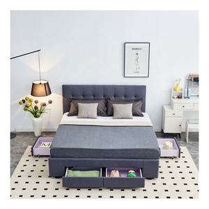 Cama tapizada Wingback clásica con cabecero alto para suites de hotel - Product Image 3