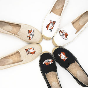 Zapatillas de Lona con Bordado de Bulldog <span class=keywords><strong>para</strong></span> Mujer, Estilo Slip-On, Planas, <span class=keywords><strong>para</strong></span> Verano, Playa, Moda, <span class=keywords><strong>para</strong></span> Amantes de los <span class=keywords><strong>Perros</strong></span>, Casuales - Product Image 4