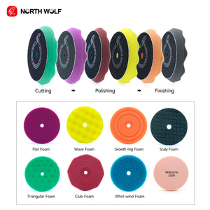 Almohadilla de Pulido para Detallado de Automóviles OEM de Alta Calidad, Material de Esponja Alemana, Patrón Ondulado, Almohadilla de Espuma Verde para Corte - Product Image 5