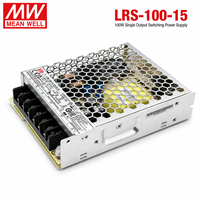 Alimentation à découpage MEANWELL LRS-100-15 15VDC 7A 105W à boîtier métallique, entrée large 85-264VAC pour systèmes de contrôle
