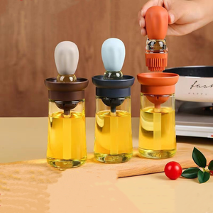 Bouteille en verre d'huile d'olive <span class=keywords><strong>de</strong></span> cuisson <span class=keywords><strong>de</strong></span> 180ml en gros pour usage en <span class=keywords><strong>cuisine</strong></span> avec brosse en silicone compte-gouttes - Product Image 3