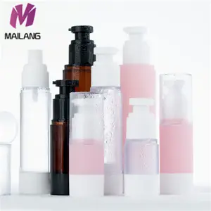 卸売15ml 30ml 50ml 100mlプラスチック空の透明な琥珀色ピンクエアレス化粧品ポンプローションスプレーボトル