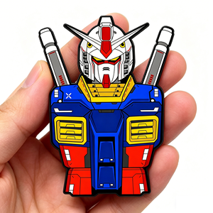 Broches y insignias de metal esmaltado de alta calidad con impresión UV de anime <span class=keywords><strong>Gundam</strong></span>, sin MOQ, precios económicos, para bolsos, gorras y sombreros - Product Image 2