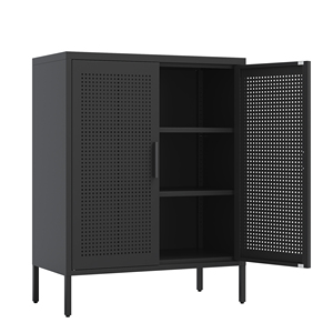 <b>Metal</b> Storage <b>Cabinet</b> 2 Doors 2 Adjustable Shelves Steel <b>File</b> <b>Cabinet</b> for Home Office - Product Image 1