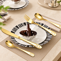Ensemble de couverts modernes en acier inoxydable motif ours mignon, couteau, cuillère et fourchette, qualité alimentaire, vente en gros
