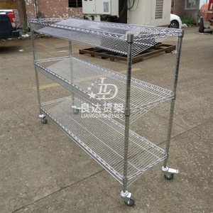 Factory Wholesale Modern Rectangle <strong>Wire</strong> Shelving 4 Tiers 150kg Capacity 4 Layers Carbon Steel Storage <strong>Rack</strong> Zinc Chrome <strong>Rack</strong> - Product Image 4