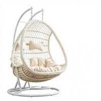 2026 Fauteuil suspendu balancelle à bascule en métal, style hamac double, avec accoudoirs, pour balcon et extérieur