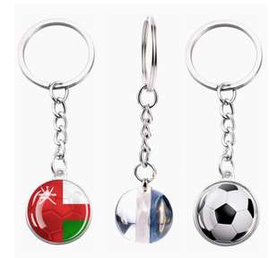 Porte-clés et pendentif de sac en verre avec fleur en cristal, motif drapeau national de l'<span class=keywords><strong>Arabie</strong></span> <span class=keywords><strong>Saoudite</strong></span>, bijou souvenir de voyage - Product Image 5