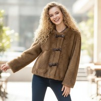 Manteau court coupe-vent en fausse fourrure de vison pour femme, nouvelle collection, chaud, vêtement d'extérieur de luxe, manteau d'hiver, vente en gros