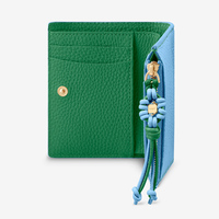 Dompet Wanita Lipat Pendek Kulit Mewah Berkualitas Tinggi dengan Logo Custom, RFID, Polyester, untuk Kartu Kredit, Uang Tunai, dan ID