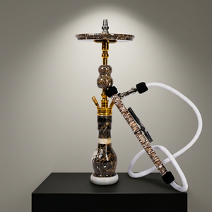 Farida Luxury Egyptian Marble Straight Type Hookah Lacquer Finish Natural Colored Heavy Tray Matching Designer <b>Vase</b> Shisha - Product Image 6