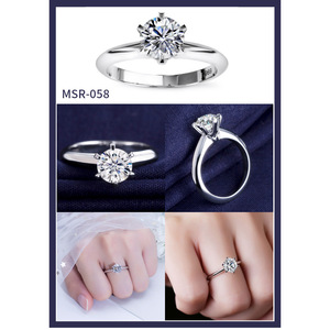 แหวนเพชรคลาสสิกสำหรับผู้หญิงมงกุฎ PT950สี่หกกรงเล็บการตั้งค่า IGI Carat - Product Image 4