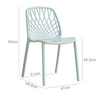Chaise d'appoint moderne en plastique tressé sans accoudoirs, dossier ajouré en treillis, pour salle à manger, cuisine, café, restaurant